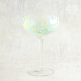 Creative Co-op CONFETTI CHAMPAGNE COUPE GLASS Blue & Green