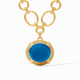 Julie Vos CABOCHON STATEMENT NECKLACE Iridescent London Blue