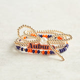 Beaded Blondes GAMEDAY BOW STACK OF 3 BRACELETS Auburn