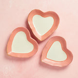 Creative Co-op GOLD EDGE STONEWARE HEART DISH