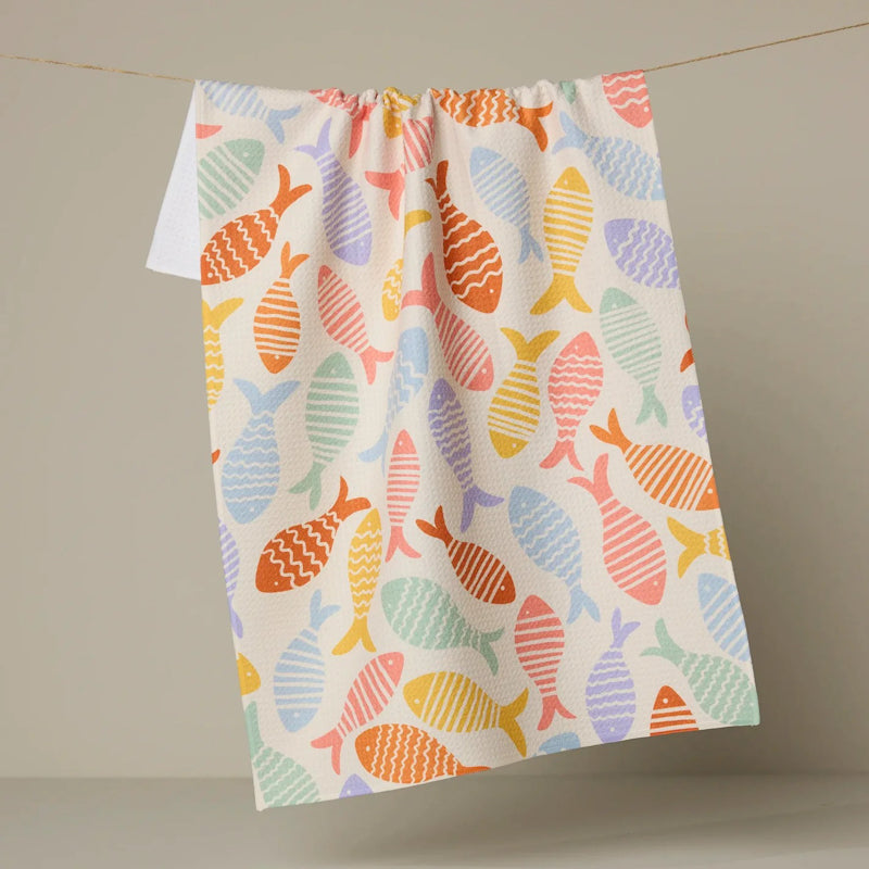 Geometry FISH FLIP TEA TOWEL