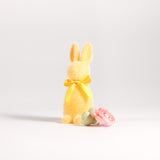 One Hundred 80 Degrees FLOCKED BUNNY WITH BUTTON NOSE Gold 6"