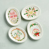 Creative Co-op STONEWARE DISH WITH HOLIDAY MESSAGE