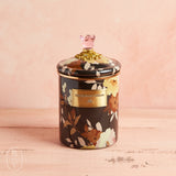 MacKenzie-Childs CANISTER WITH LID Wild Rose Brown