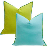 Laura Park Designs 22 x 22 TWO TONED DECORATIVE THROW PILLOW Blue Green