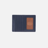 Hobo EURO SLIDE CARD CASE Blue Stone Polished Leather