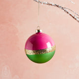 Raz Imports DUAL COLOR BALL ORNAMENT Pink Green