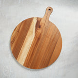 Creative Co-op SUAR WOOD CHEESE CUTTING BOARD WITH HANDLE Large