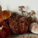 K and K Interiors TWIG STEM FEATHER PUMPKIN