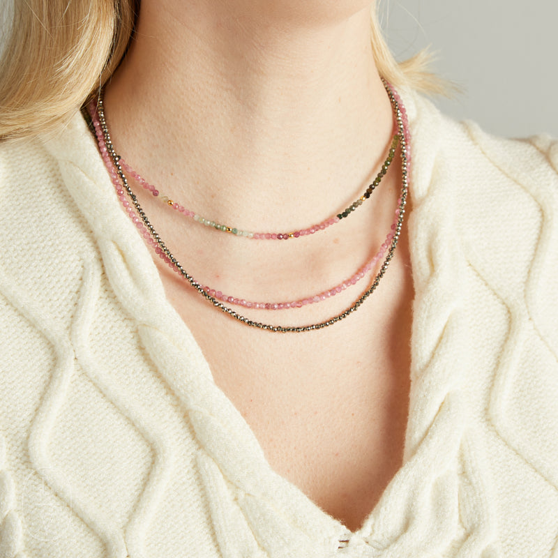 Elyssa Bass Designs GOLD ACCENT SMALL BEAD NECKLACE