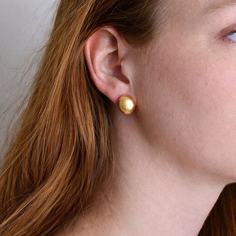 Golden Stella 15MM BOLD OVAL BRASS EARINGS Gold