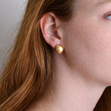 Golden Stella 15MM BOLD OVAL BRASS EARINGS Gold