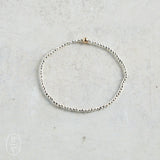 eNewton Design FACETED HEMATITE BEAD BRACELET Bright Silver 2mm