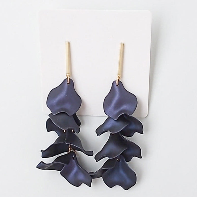 Virtue GOLD BAR POST HYACINTH EARRINGS Navy