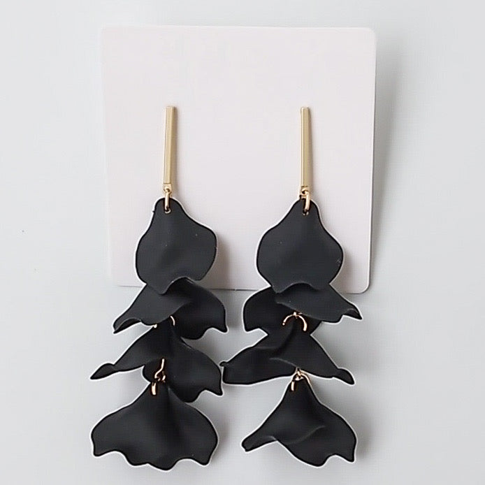 Virtue GOLD BAR POST HYACINTH EARRINGS Black