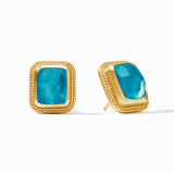 Julie Vos CHEVAL STONE STUD EARRINGS Iridescent London Blue