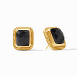 Julie Vos CHEVAL STONE STUD EARRINGS Obsidian Black