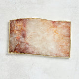 Creative Co-op GOLD EDGE AGATE TRAY Natural 11x7