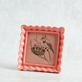 Creative Co-op RESIN RUFFLED PHOTO FRAME Coral 4x4