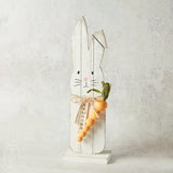 Mudpie PLANKED BUNNY STAND SITTER Welcome - Small