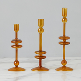 Europe 2 You GLASS CANDLESTICK Amber