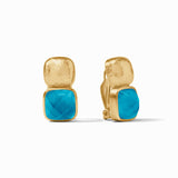 Julie Vos CATALINA CLIP EARRINGS Iridescent London Blue