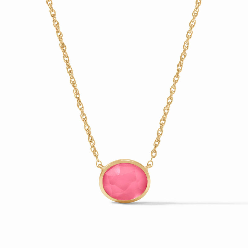 Julie Vos NASSAU SOLITAIRE NECKLACE Iridescent Peony Pink