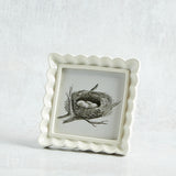 Creative Co-op RESIN RUFFLED PHOTO FRAME White 4x4