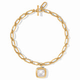 Julie Vos SAHARA STATEMENT NECKLACE Gold Iridescent Clear Crystal
