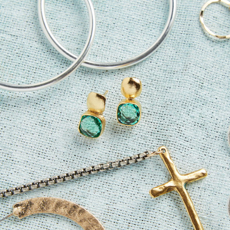 CV Designs AQUA DROP EARRINGS - CVAD