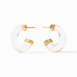 Julie Vos MADISON STATEMENT HOOP EARRINGS Clear Acrylic Small
