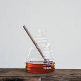 Creative Co-op GLASS HONEY JAR WITH WOOD HONEY DIPPER