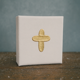 Sidebar Designs SINGLE GOLD PAINTED CROSS CANVAS BLOCK