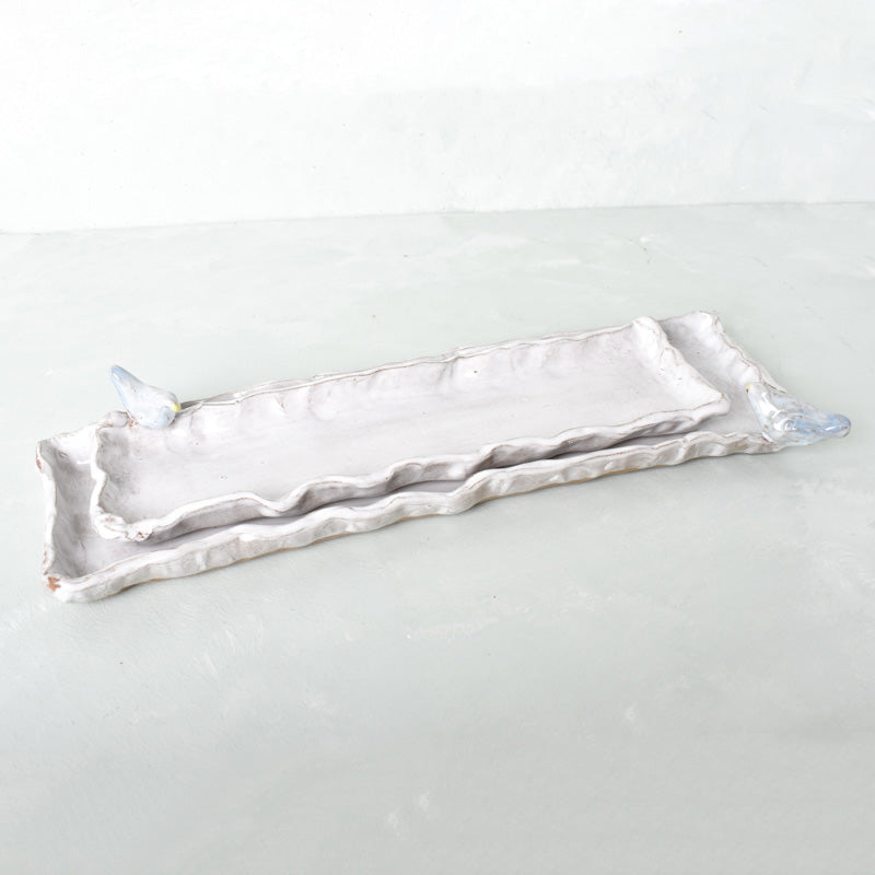 Dixie Pottery MEDIUM OLIVE BIRD TRAY