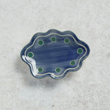 Creative Co-op STONEWARE SCALLOPED DISH Blue