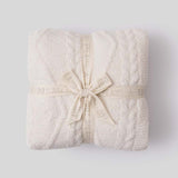 Barefoot Dreams COZYCHIC FISHERMAN CABLE THROW BLANKET Cream