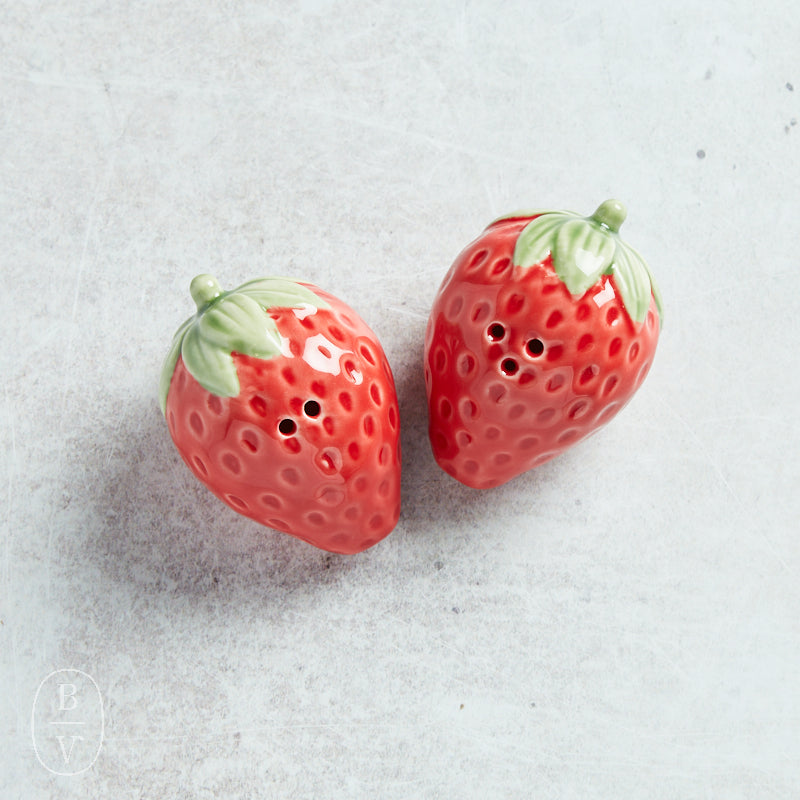 Creative Co-op STRAWBERRY SHAPED SALT AND PEPPER SET