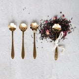 Creative Co-op SET OF 3 GOLD STAINLESS STEEL FLOWER SHAPED SPOONS
