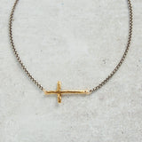 CV Designs SIDE CROSS NECKLACE - CVNSWCRV