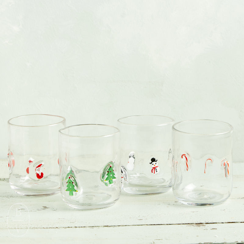 Creative Co-op HOLIDAY DRINKING GLASS