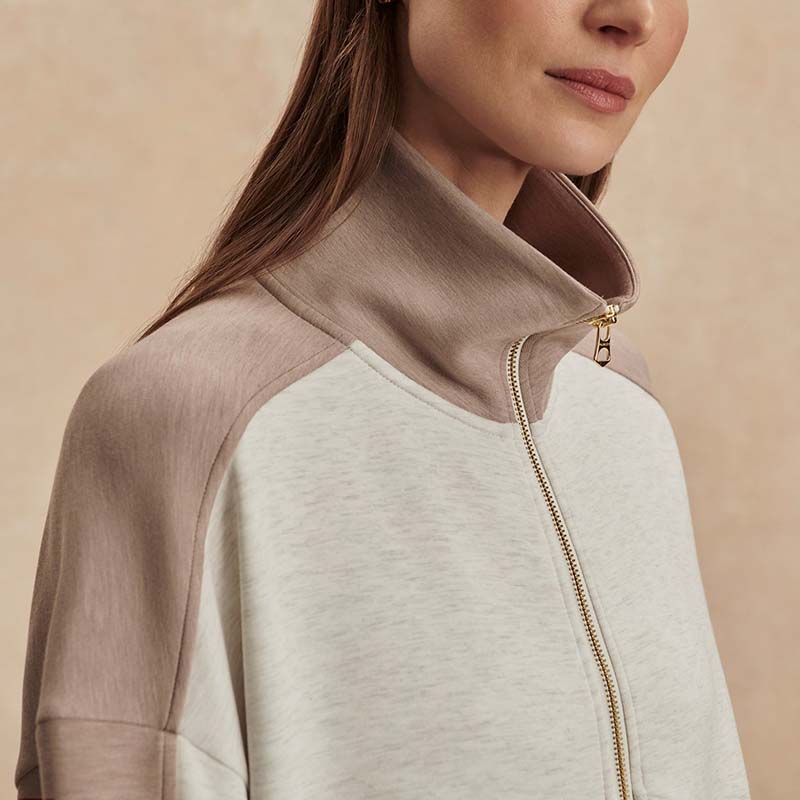 Varley GARCIA TWO TONE ZIP THROUGH SWEAT