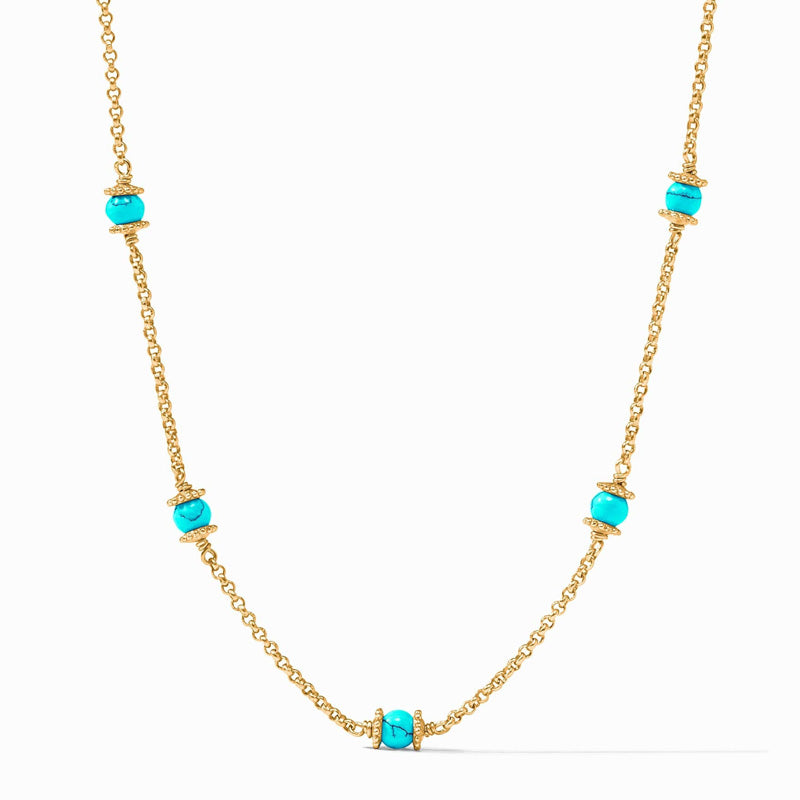 Julie Vos HYDRA DELICATE STATION NECKLACE Turquoise Blue