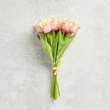 K and K Interiors REAL TOUCH PARROT TULIP BUNDLE Pink Cream 13