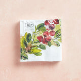 Boston International CRANBERRY WREATH COCKTAIL NAPKIN