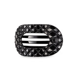 Teleties FLAT ROUND CLIP Jet Black Quilted