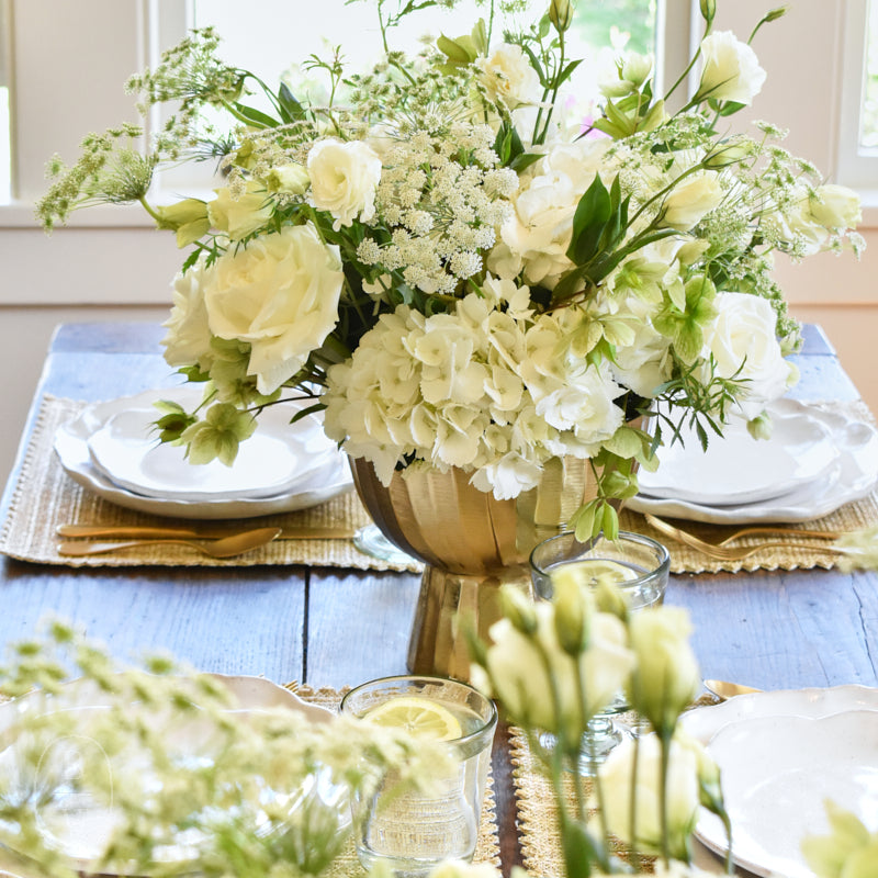Bloomingville GOLD CREASED FOOTED PLANTER