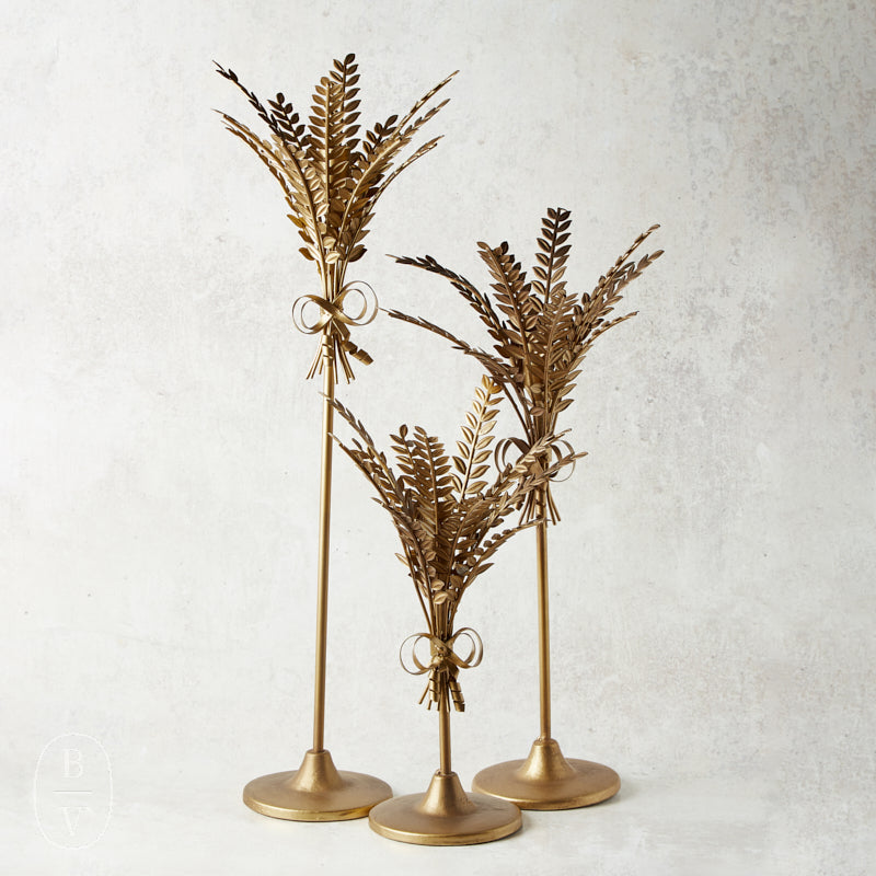 K and K Interiors METAL WHEAT TAPER CANDLEHOLDER