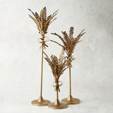 K and K Interiors METAL WHEAT TAPER CANDLEHOLDER
