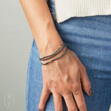 eNewton Design FACETED HEMATITE BEAD BRACELET