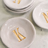 Dixie Pottery GOLD INITIAL RING DISH